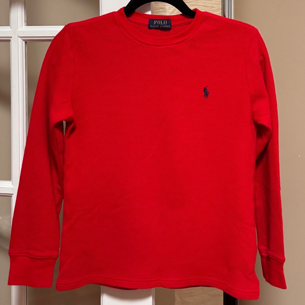 Ralph Lauren Was Kids Waffle-Knit Cotton Long-Sleeve T-Shirt, Size M